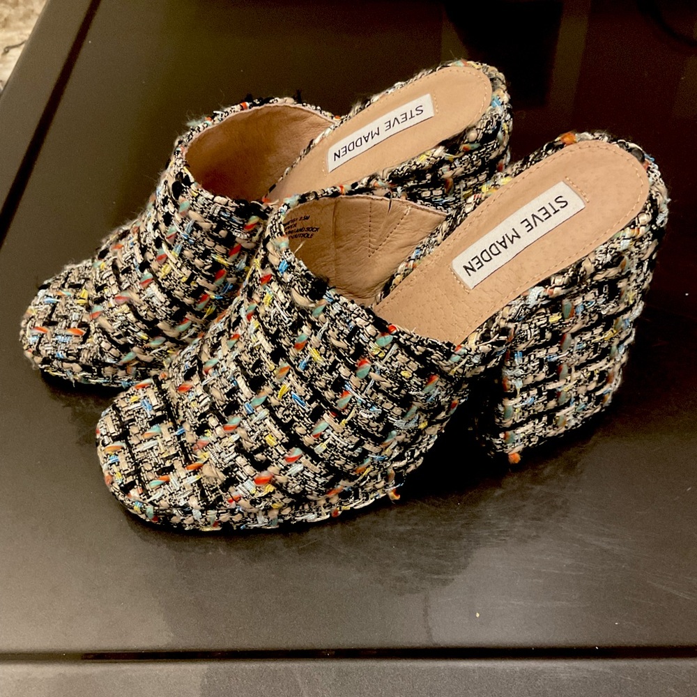 Steve Madden Multicolor Tweed Platform Shoes